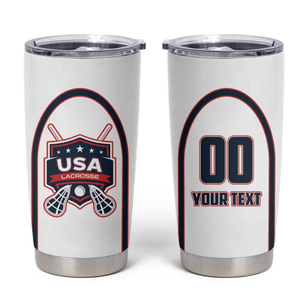 Custom USA 2025 Lacrosse Tumbler Cup USA Growing the Game White Version