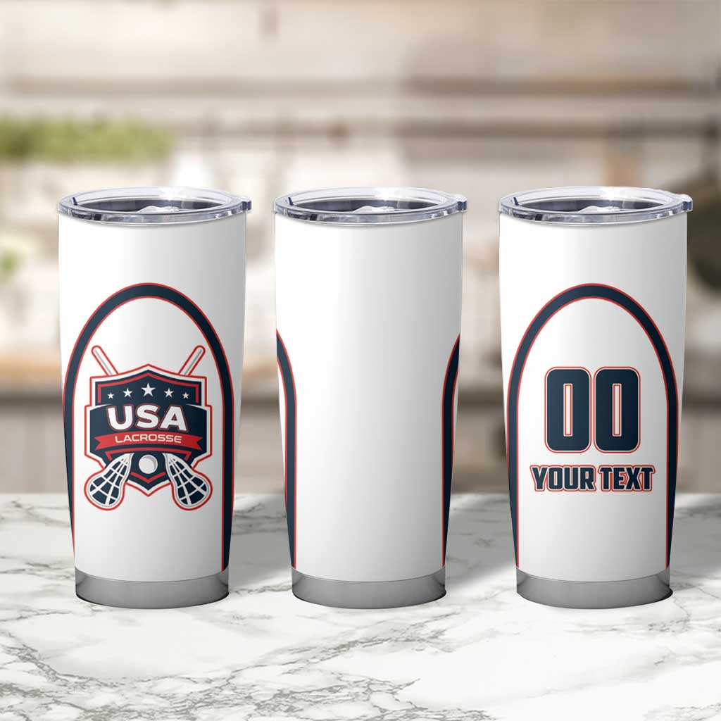 Custom USA 2025 Lacrosse Tumbler Cup USA Growing the Game White Version