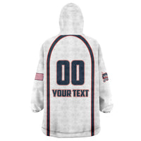 Custom USA 2025 Lacrosse Wearable Blanket Hoodie USA Growing the Game White Version