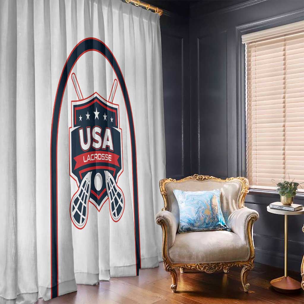 USA 2025 Lacrosse Window Curtain USA Growing the Game White Version