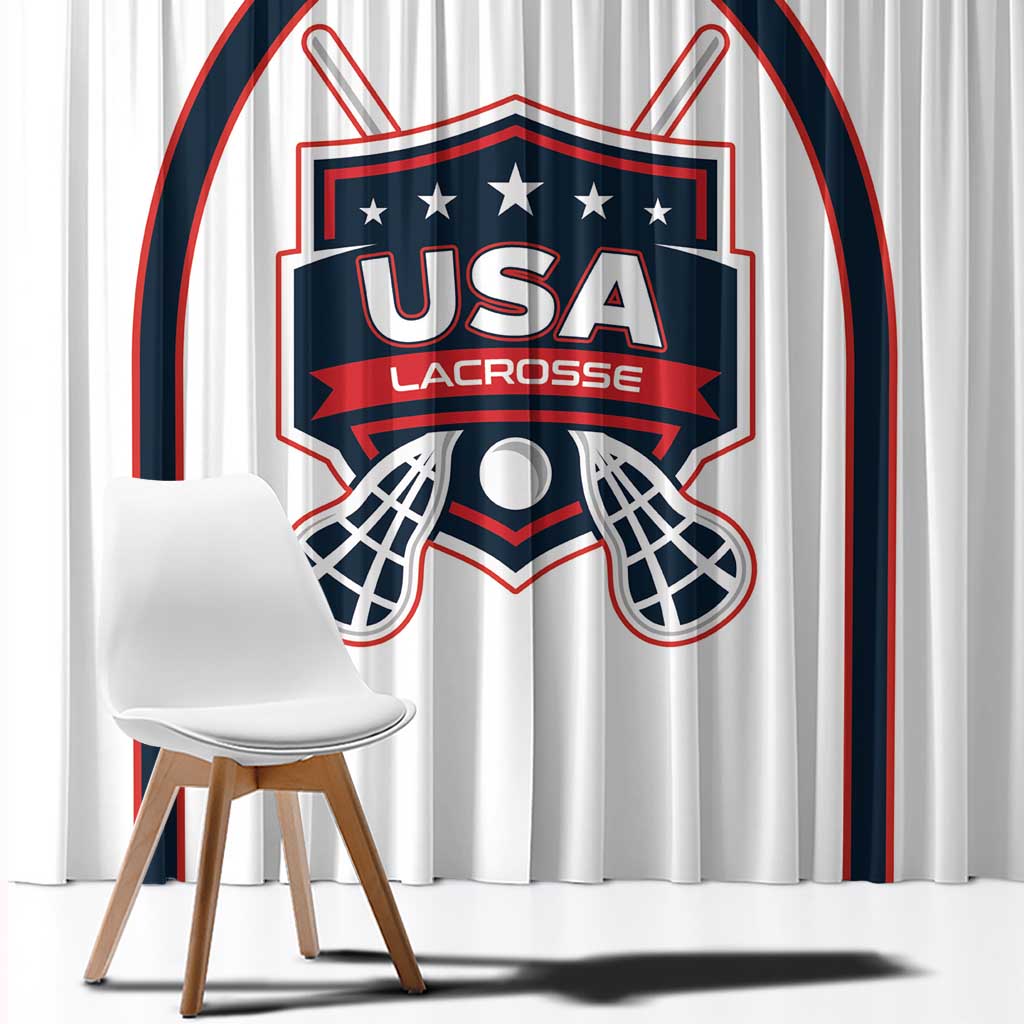 USA 2025 Lacrosse Window Curtain USA Growing the Game White Version