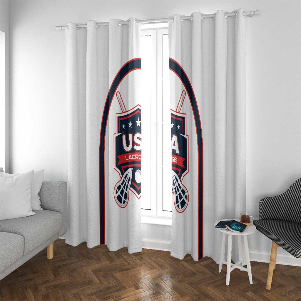 USA 2025 Lacrosse Window Curtain USA Growing the Game White Version