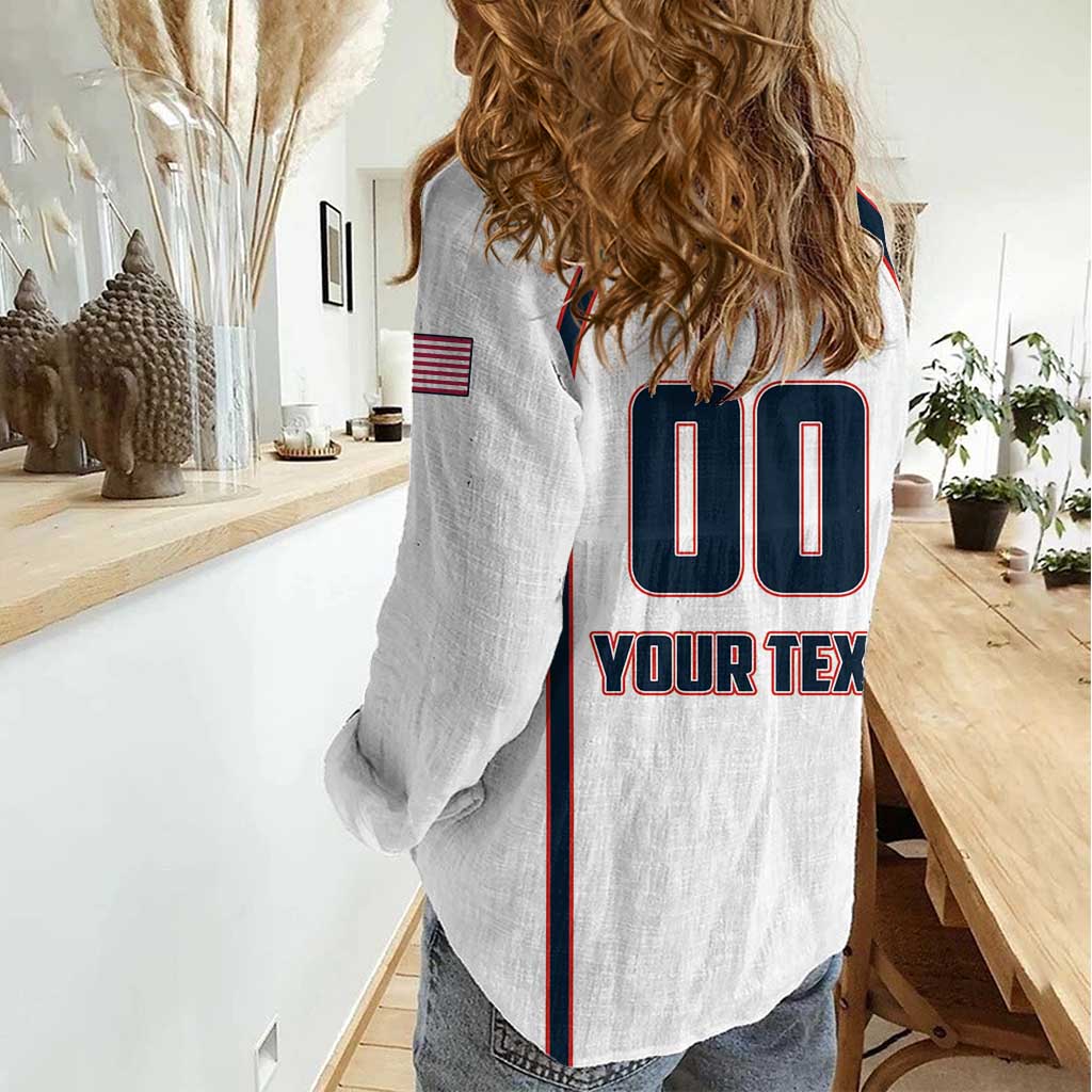 Custom USA 2025 Lacrosse Women Casual Shirt USA Growing the Game White Version