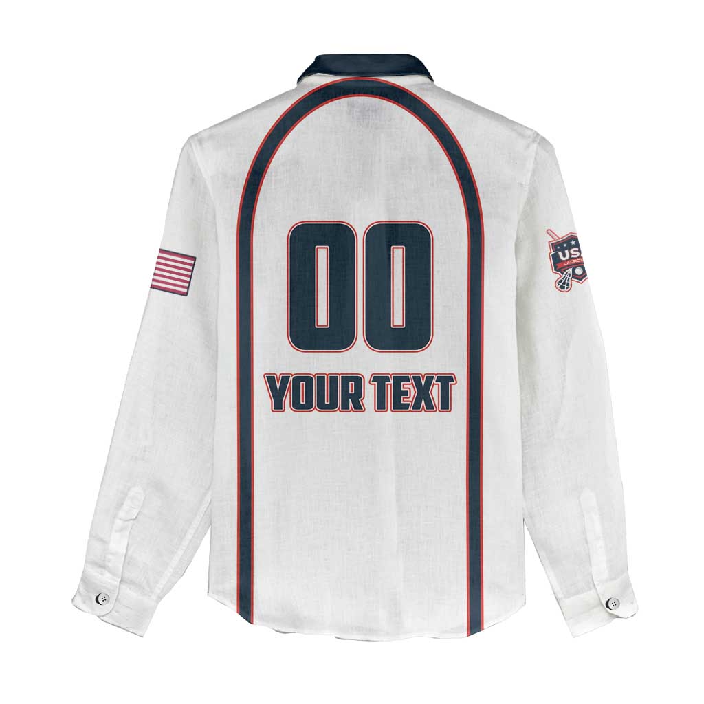 Custom USA 2025 Lacrosse Women Casual Shirt USA Growing the Game White Version