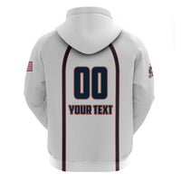 Custom USA 2025 Lacrosse Zip Hoodie USA Growing the Game White Version