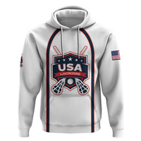 Custom USA 2025 Lacrosse Zip Hoodie USA Growing the Game White Version