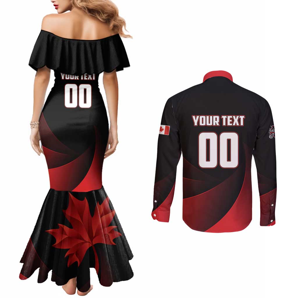 Custom Canada Lacrosse 2025 Couples Matching Mermaid Dress and Long Sleeve Button Shirt Our Country and Our Game