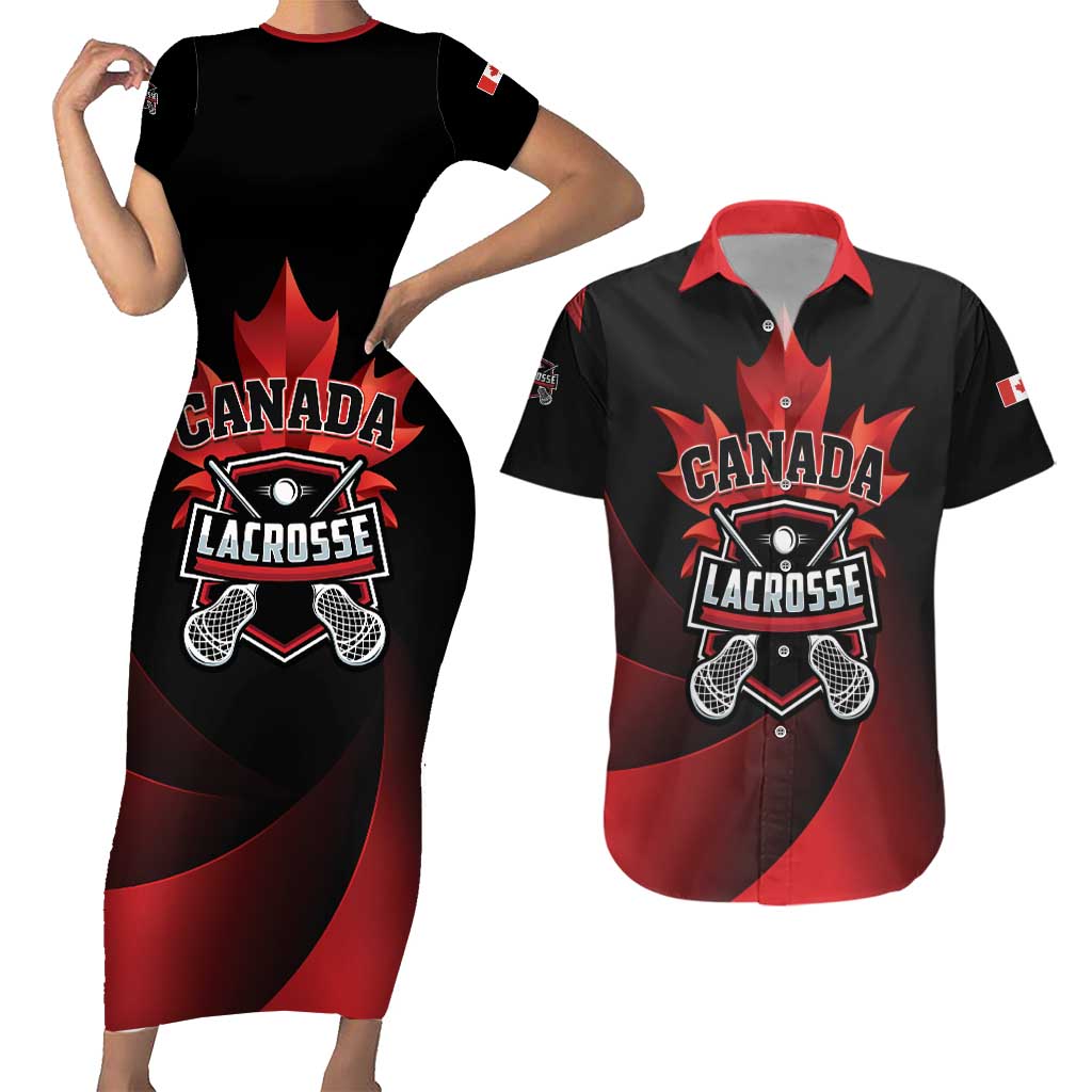 Custom Canada Lacrosse 2025 Couples Matching Short Sleeve Bodycon Dress and Hawaiian Shirt Our Country and Our Game
