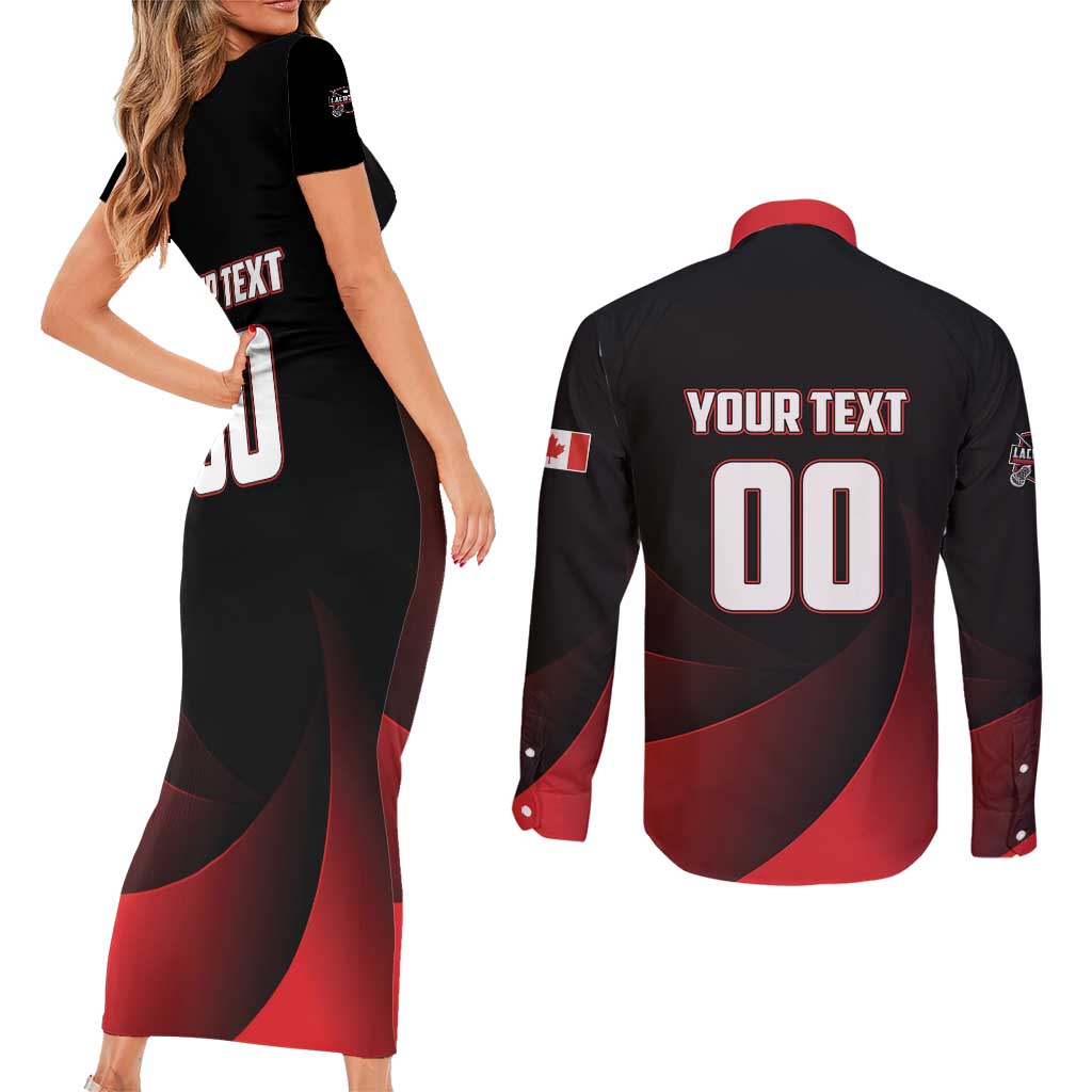 Custom Canada Lacrosse 2025 Couples Matching Short Sleeve Bodycon Dress and Long Sleeve Button Shirt Our Country and Our Game