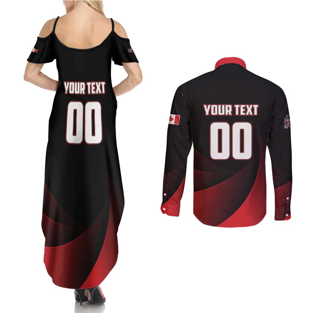 Custom Canada Lacrosse 2025 Couples Matching Summer Maxi Dress and Long Sleeve Button Shirt Our Country and Our Game