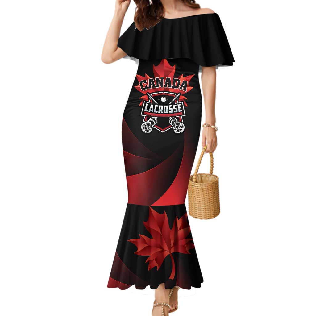 Custom Canada Lacrosse 2025 Family Matching Mermaid Dress and Hawaiian Shirt Our Country and Our Game