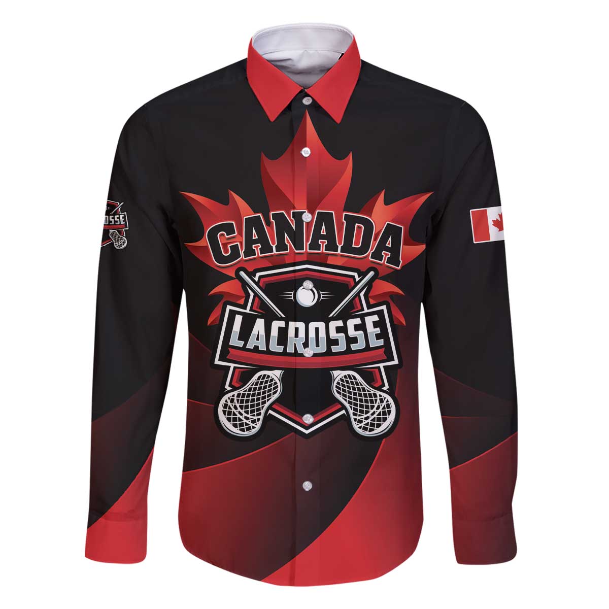 Custom Canada Lacrosse 2025 Family Matching Off The Shoulder Long Sleeve Dress and Hawaiian Shirt Our Country and Our Game