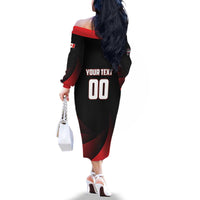 Custom Canada Lacrosse 2025 Family Matching Off The Shoulder Long Sleeve Dress and Hawaiian Shirt Our Country and Our Game