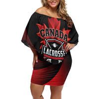 Custom Canada Lacrosse 2025 Family Matching Off Shoulder Short Dress and Hawaiian Shirt Our Country and Our Game