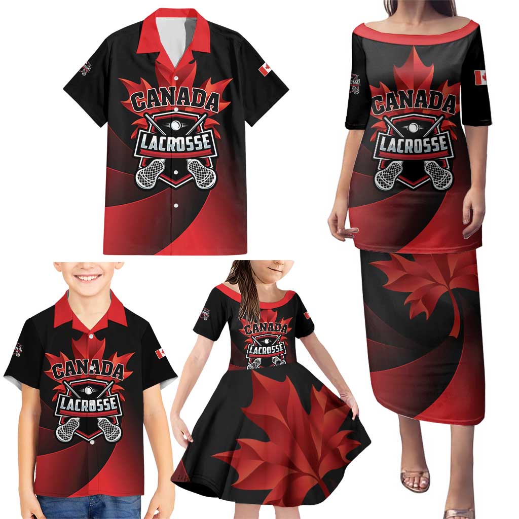 Custom Canada Lacrosse 2025 Family Matching Puletasi and Hawaiian Shirt Our Country and Our Game