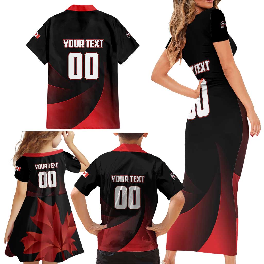 Custom Canada Lacrosse 2025 Family Matching Short Sleeve Bodycon Dress and Hawaiian Shirt Our Country and Our Game