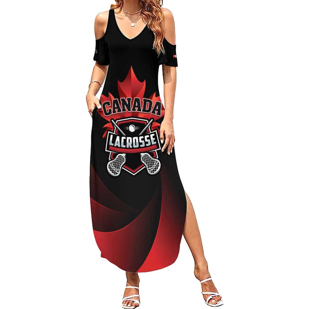 Custom Canada Lacrosse 2025 Family Matching Summer Maxi Dress and Hawaiian Shirt Our Country and Our Game