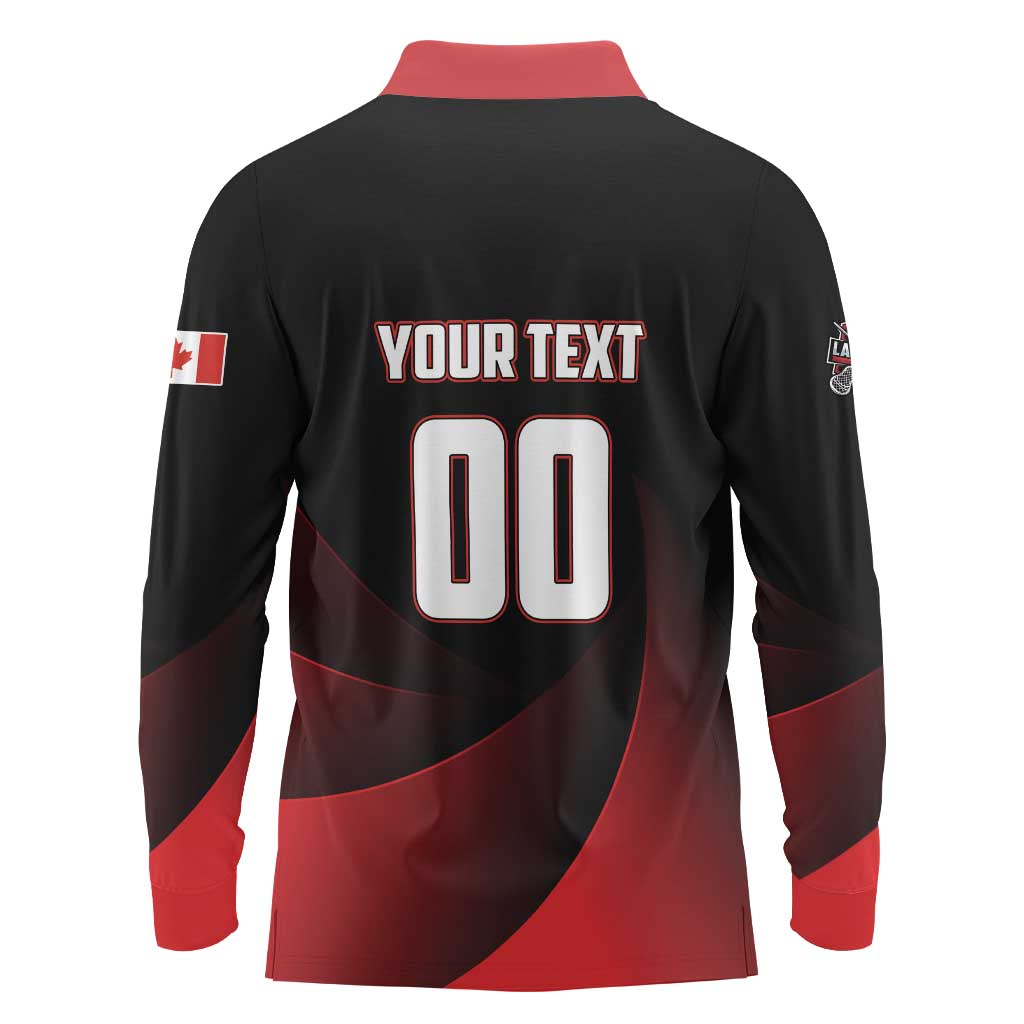 Custom Canada Lacrosse 2025 Long Sleeve Polo Shirt Our Country and Our Game