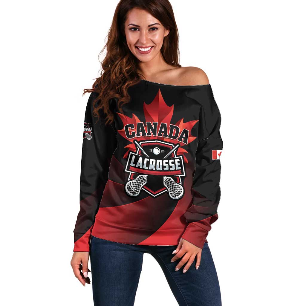 Custom Canada Lacrosse 2025 Off Shoulder Sweater Our Country and Our Game