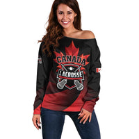 Custom Canada Lacrosse 2025 Off Shoulder Sweater Our Country and Our Game