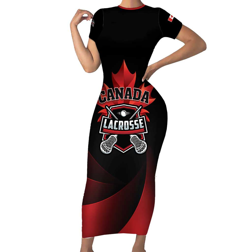 Custom Canada Lacrosse 2025 Short Sleeve Bodycon Dress Our Country and Our Game