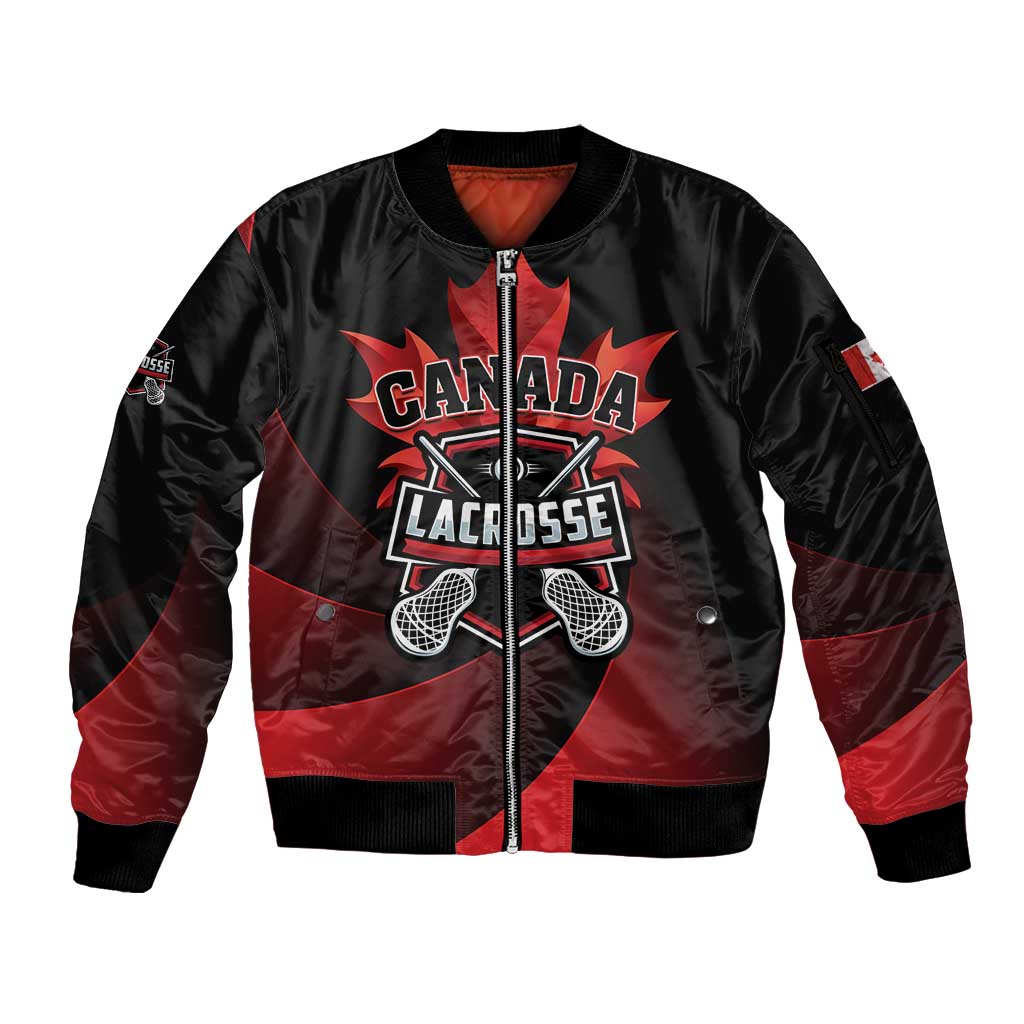 Custom Canada Lacrosse 2025 Sleeve Zip Bomber Jacket Our Country and Our Game