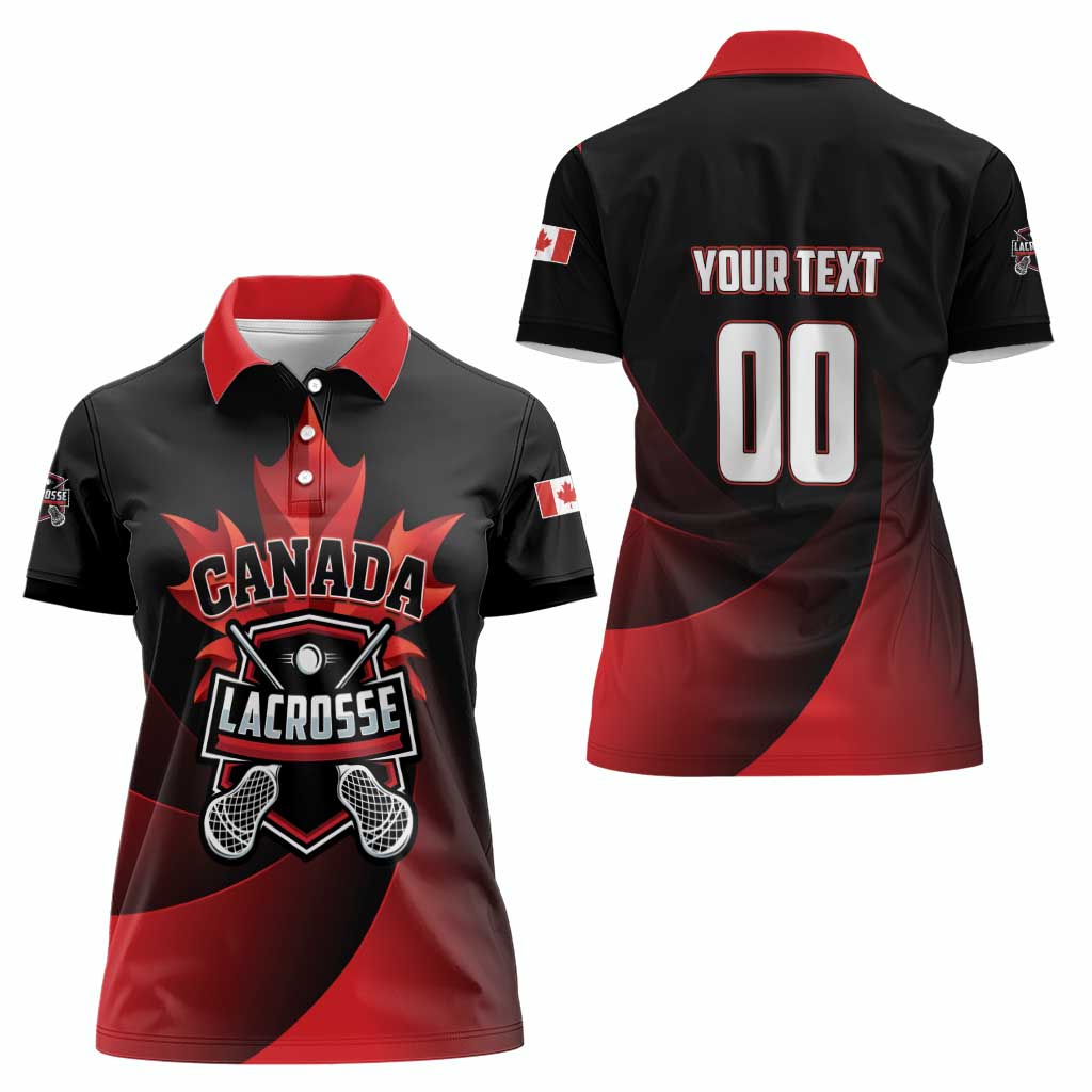 Custom Canada Lacrosse 2025 Women Polo Shirt Our Country and Our Game