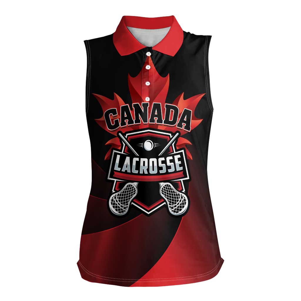 Custom Canada Lacrosse 2025 Women Sleeveless Polo Shirt Our Country and Our Game