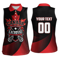 Custom Canada Lacrosse 2025 Women Sleeveless Polo Shirt Our Country and Our Game