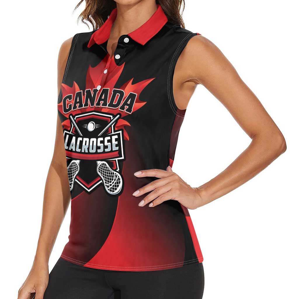 Custom Canada Lacrosse 2025 Women Sleeveless Polo Shirt Our Country and Our Game