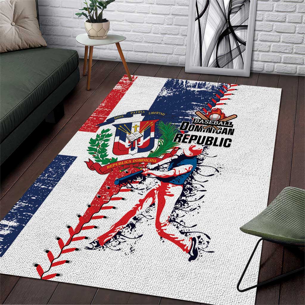 Baseball Dominican Republic Area Rug Come On Team DR Grunge Style