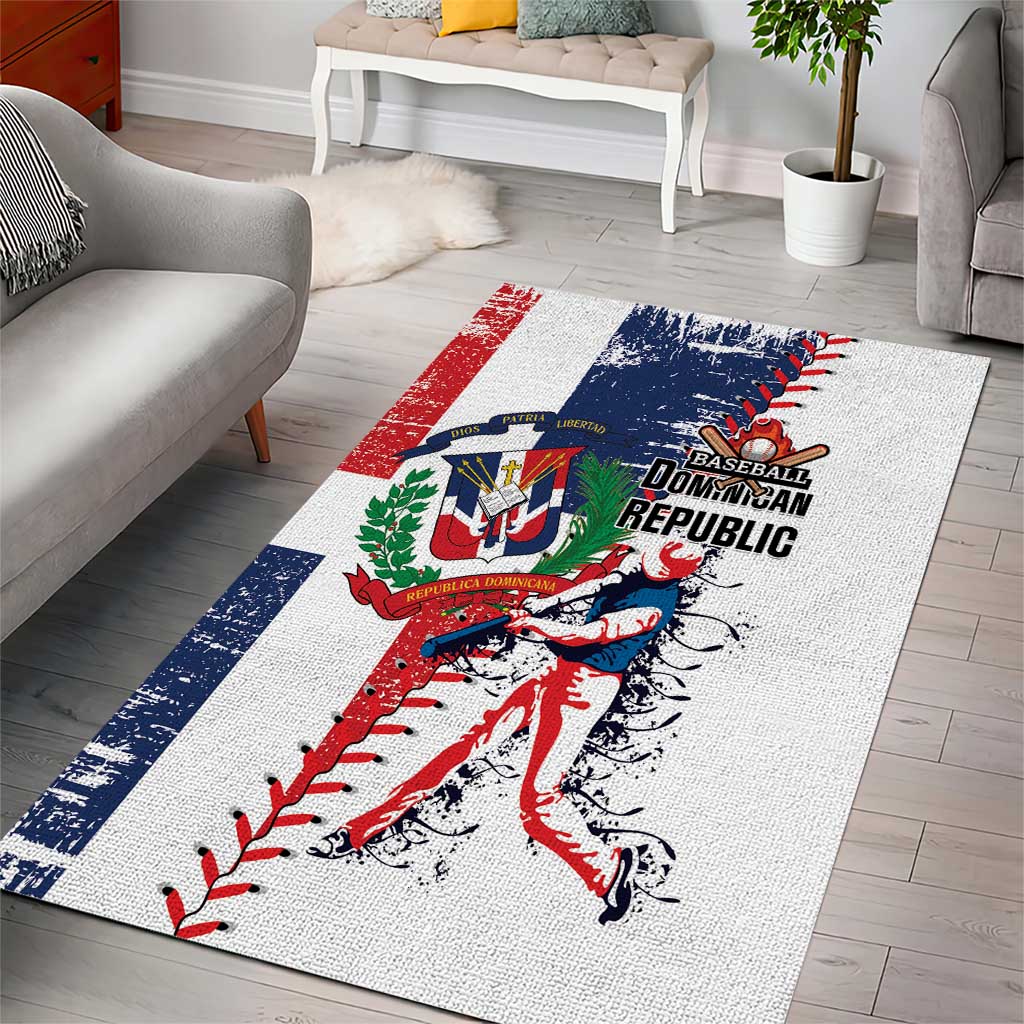 Baseball Dominican Republic Area Rug Come On Team DR Grunge Style