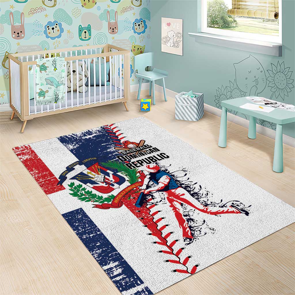 Baseball Dominican Republic Area Rug Come On Team DR Grunge Style