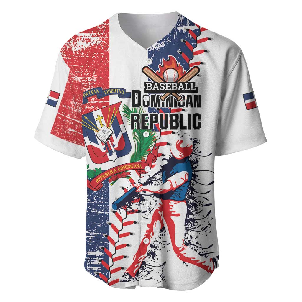 Personalized Baseball Dominican Republic Baseball Jersey Come On Team DR Grunge Style