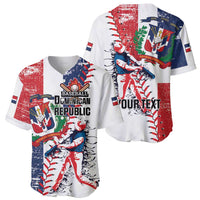 Personalized Baseball Dominican Republic Baseball Jersey Come On Team DR Grunge Style