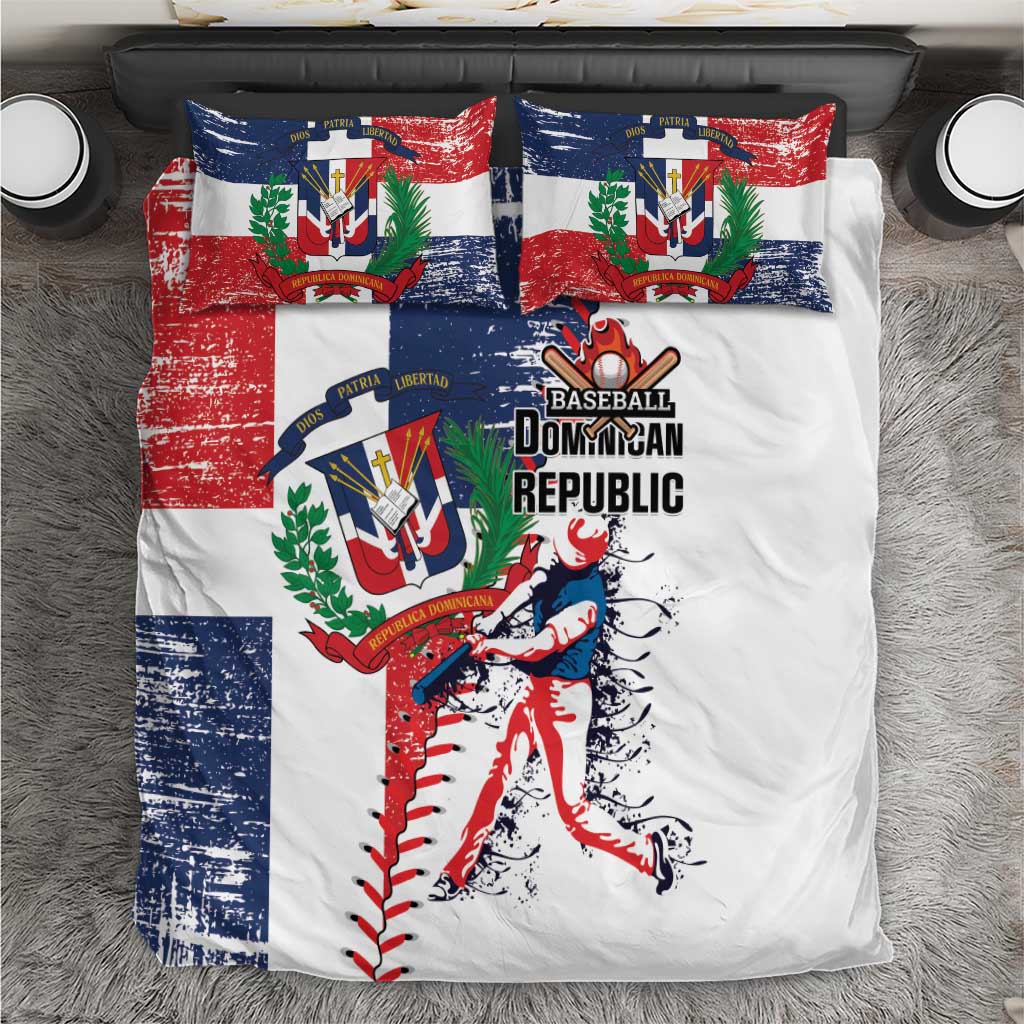 Baseball Dominican Republic Bedding Set Come On Team DR Grunge Style