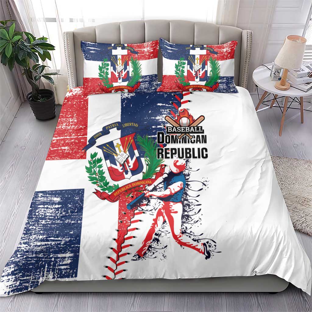 Baseball Dominican Republic Bedding Set Come On Team DR Grunge Style