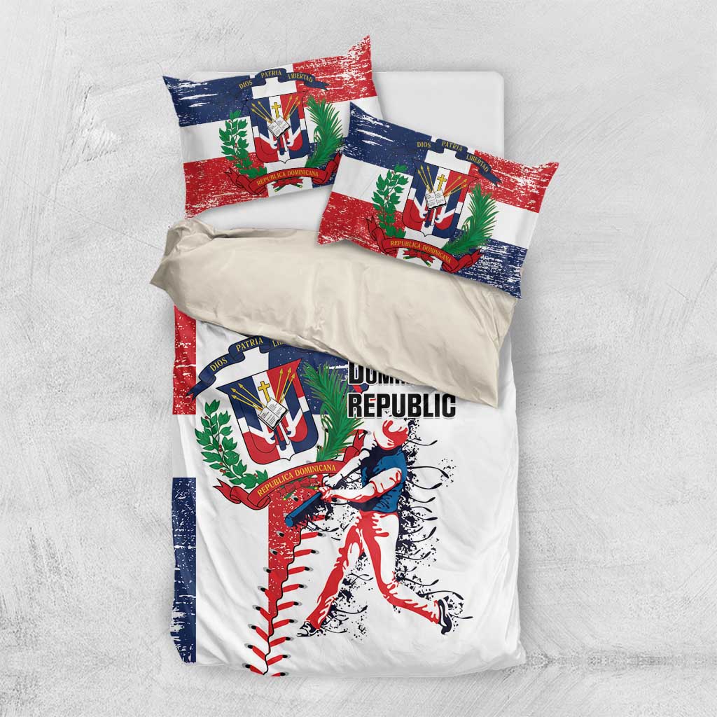 Baseball Dominican Republic Bedding Set Come On Team DR Grunge Style