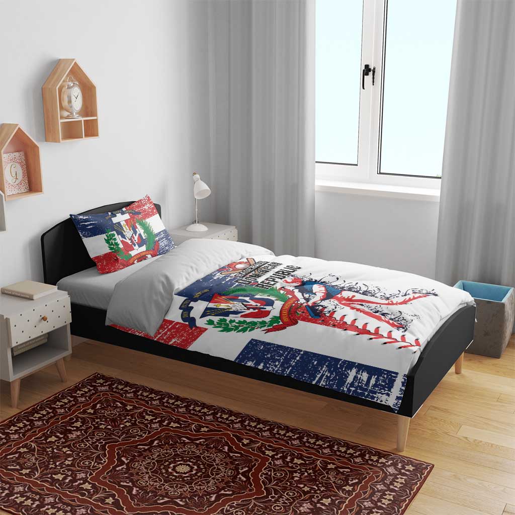 Baseball Dominican Republic Bedding Set Come On Team DR Grunge Style