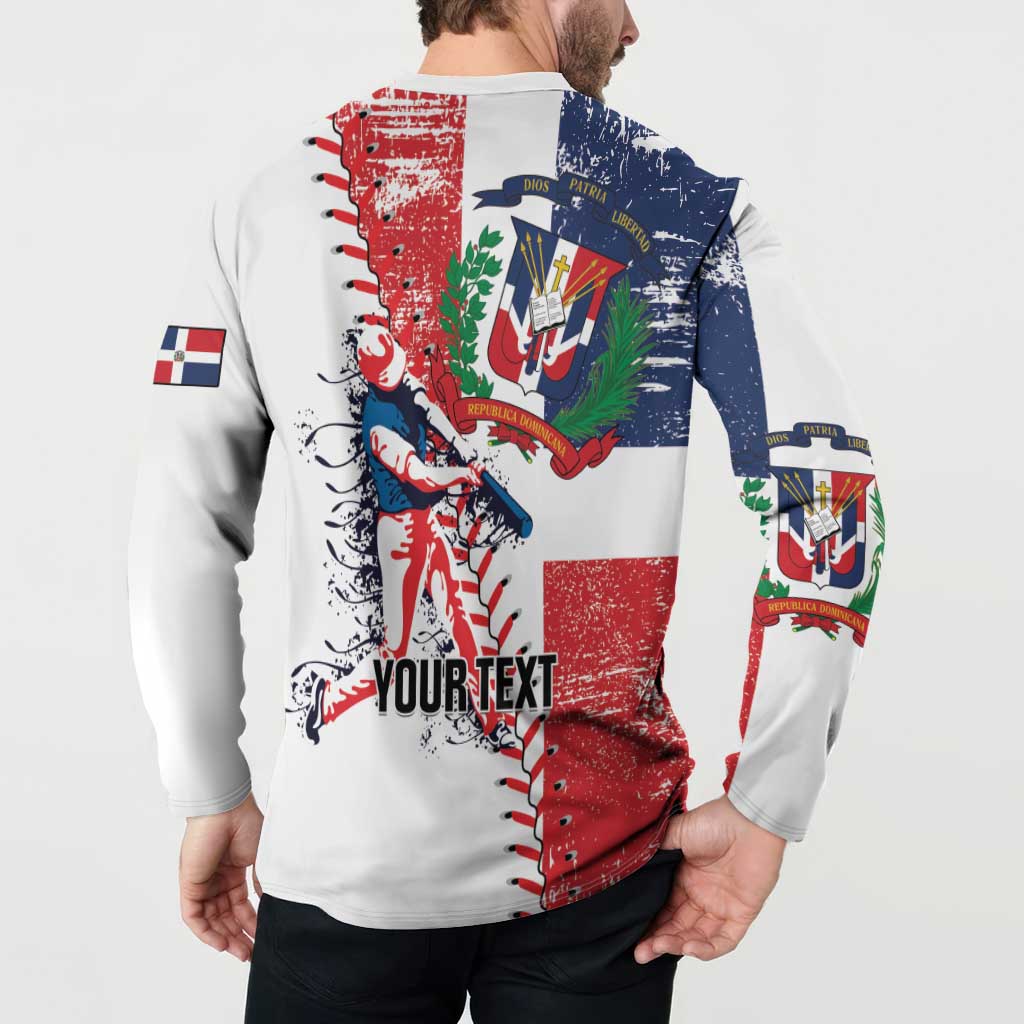 Personalized Baseball Dominican Republic Button Sweatshirt Come On Team DR Grunge Style