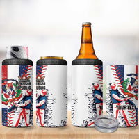 Personalized Baseball Dominican Republic 4 in 1 Can Cooler Tumbler Come On Team DR Grunge Style