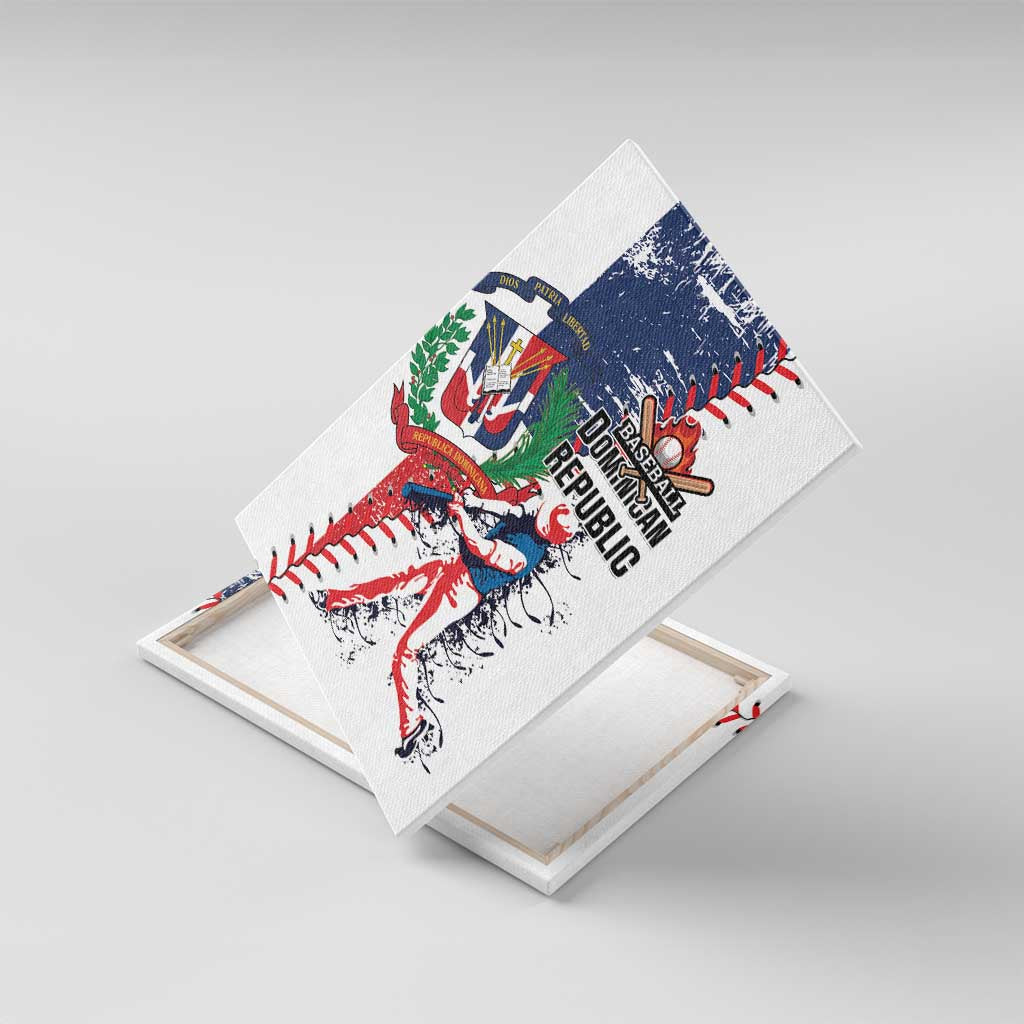 Baseball Dominican Republic Canvas Wall Art Come On Team DR Grunge Style
