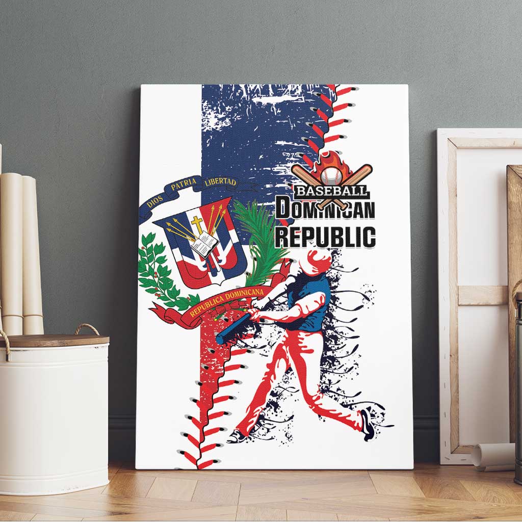 Baseball Dominican Republic Canvas Wall Art Come On Team DR Grunge Style
