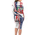 Personalized Baseball Dominican Republic Family Matching Long Sleeve Bodycon Dress and Hawaiian Shirt Come On Team DR Grunge Style