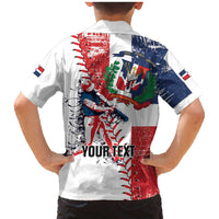 Personalized Baseball Dominican Republic Family Matching Mermaid Dress and Hawaiian Shirt Come On Team DR Grunge Style