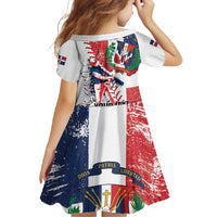 Personalized Baseball Dominican Republic Family Matching Off Shoulder Maxi Dress and Hawaiian Shirt Come On Team DR Grunge Style