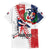 Personalized Baseball Dominican Republic Family Matching Off Shoulder Maxi Dress and Hawaiian Shirt Come On Team DR Grunge Style