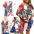 Personalized Baseball Dominican Republic Family Matching Off Shoulder Short Dress and Hawaiian Shirt Come On Team DR Grunge Style