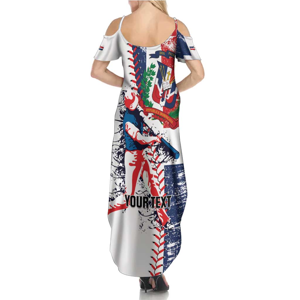 Personalized Baseball Dominican Republic Family Matching Summer Maxi Dress and Hawaiian Shirt Come On Team DR Grunge Style