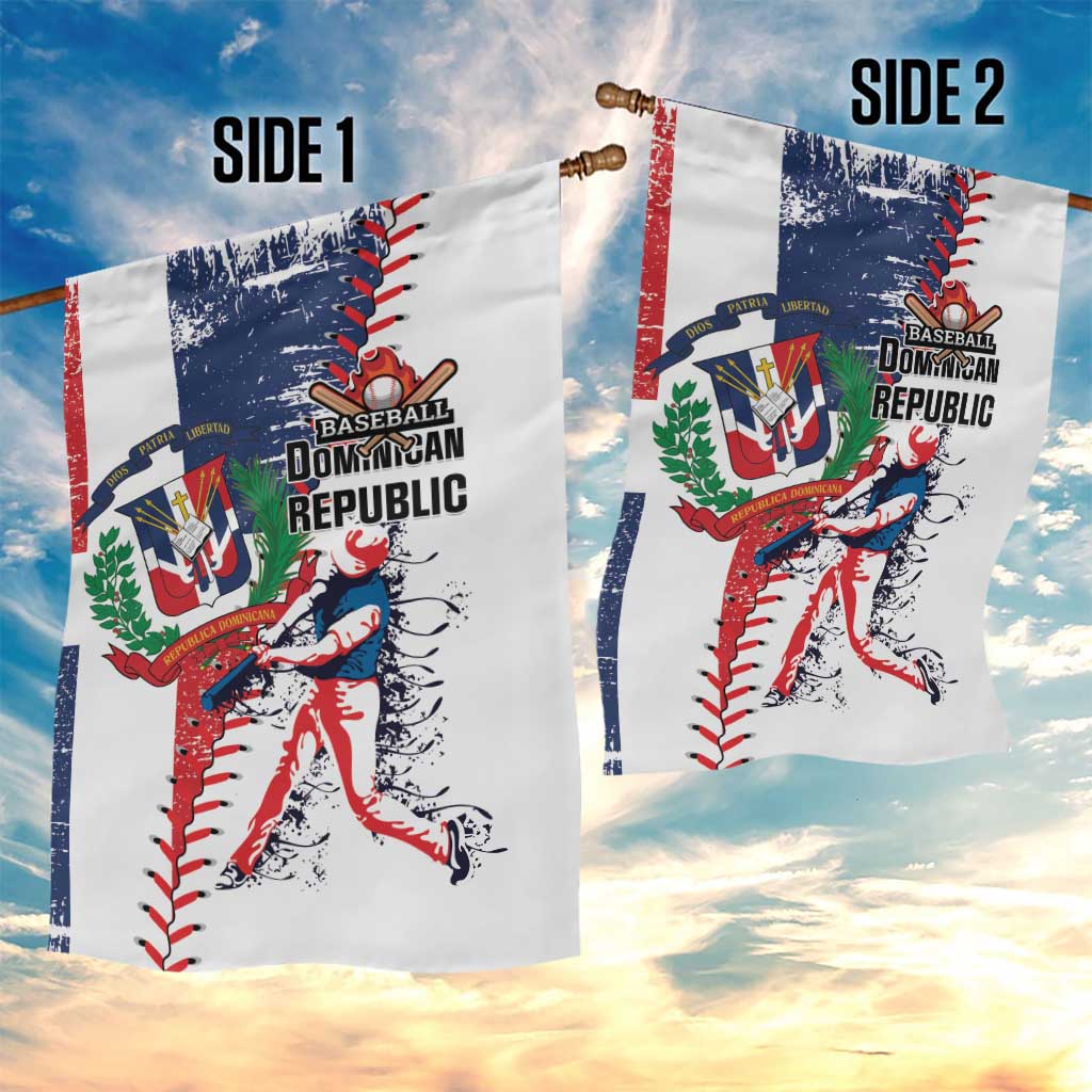 Baseball Dominican Republic Garden Flag Come On Team DR Grunge Style